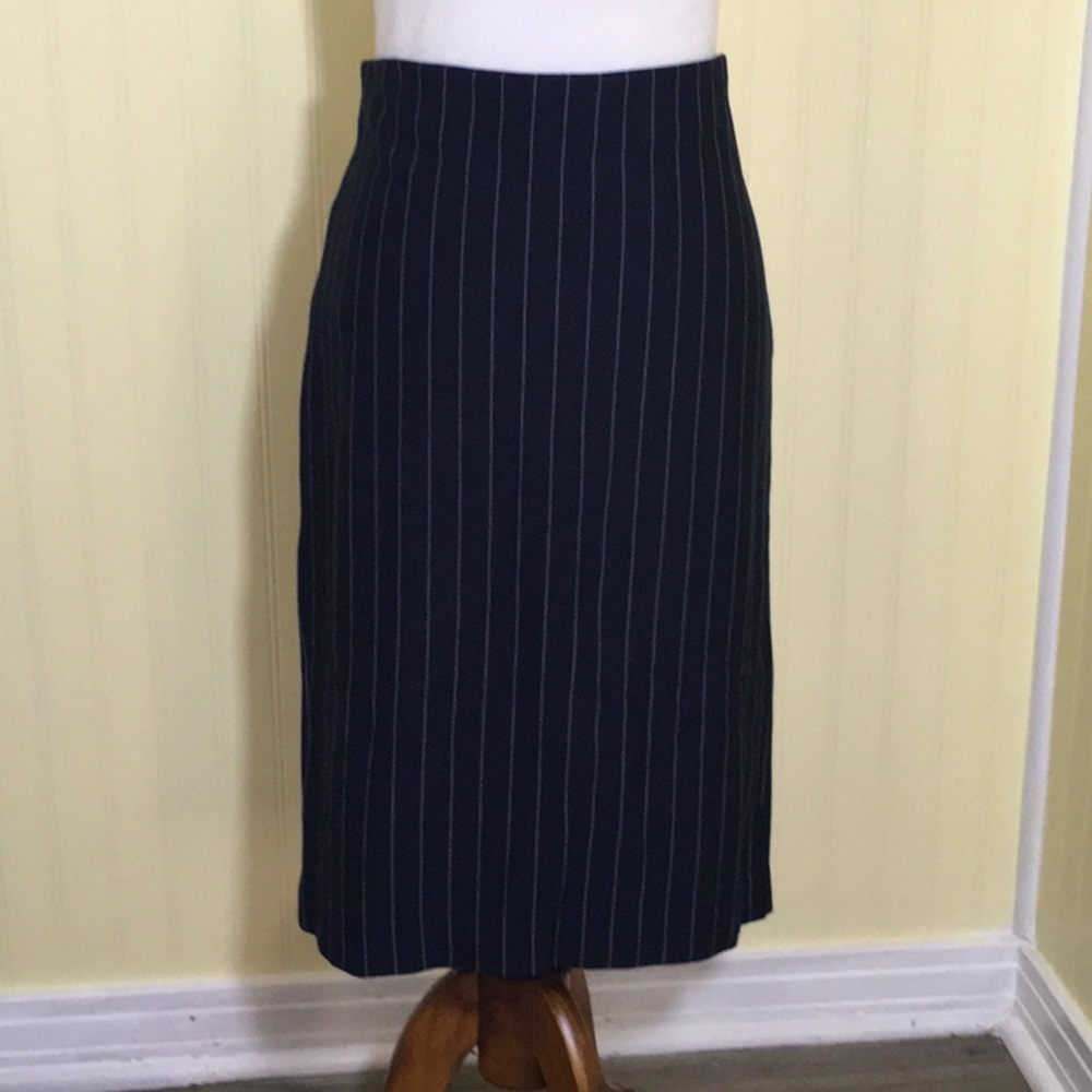 NWT Ann Taylor Navy Pinstrip Pencil Skirt
